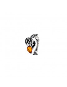 Bague en forme de feuilles en ambre cognac et argent rhodié vieilli 311001 Nature d'Ambre 119,90 €