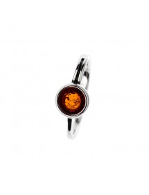 Runder Ring aus cognacfarbenem Rahmen aus Bernstein und rhodiniertem Silber 311723 Nature d'Ambre 37,90 €