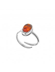 Anello regolabile in ambra cognac con cornice in argento rodiato 3111402RH Nature d'Ambre 46,00 €