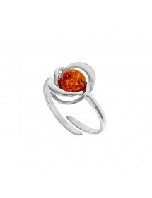 Bague réglable en ambre à armature entrelacée en argent rhodié 3111283RH Nature d'Ambre 39,90 €