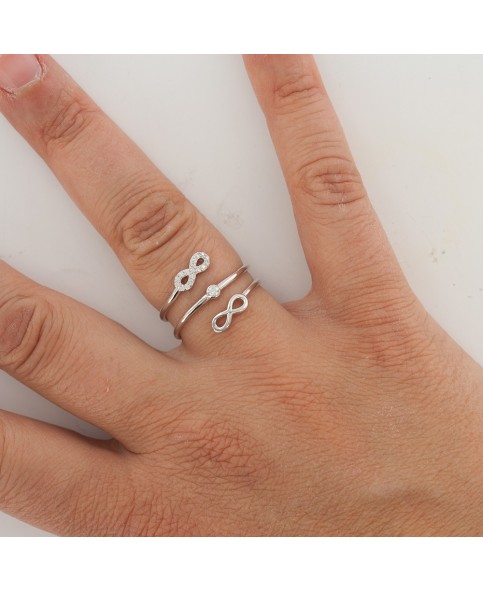 copy of Bague avec symbole infini en argent rhodié