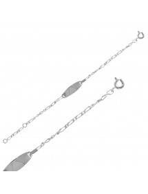 Gourmette identité pour bébé ovale maille figaro simple en argent rhodié 3181083 Suzette et Benjamin 42,00 €