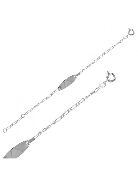 Gourmette identité pour bébé ovale maille figaro simple en argent rhodié 3181083 Suzette et Benjamin 42,00 €