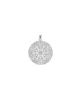 Pendentif rond arabesque en acier avec un cristal 31610345 One Man Show 29,90 €