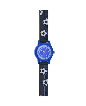 Fußballuhr für Kinder, Gehäuse und Armband aus Kunststoff in Schwarz/Blau, mvt PC21 753990 DOMI 36,00 €