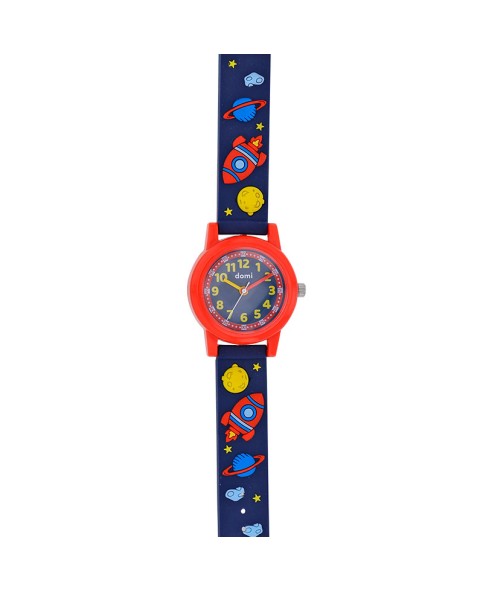 Kinderuhr "Space" schwarz/blaues Kunststoffgehäuse und Armband, mvt PC21 753989 DOMI 36,00 €