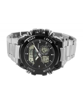 Montre digital et aiguilles Akzent pour homme avec bracelet en métal