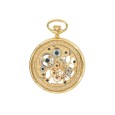Laval 1878 clock and mechanical skeleton watch, golden yellow