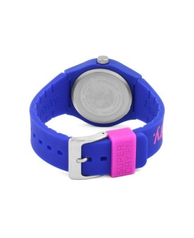 Unisex-Analoguhr Superdry UrbanLaser SYG198UU - Blaues Silikonarmband