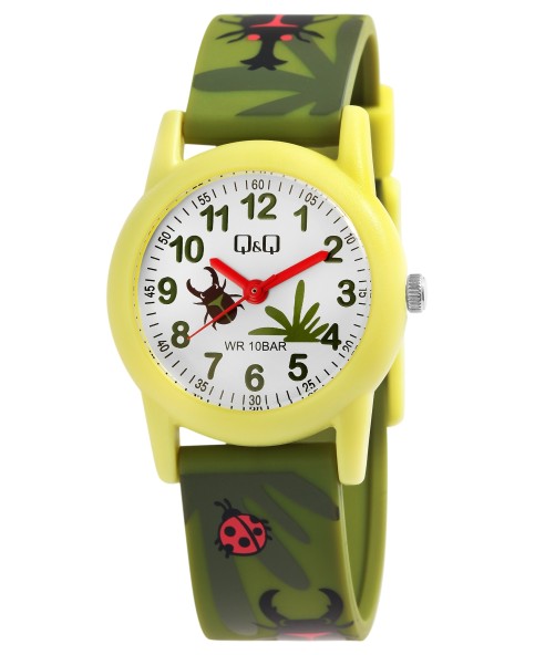 Montre pour enfants Q&Q - bracelet en silicone vert kaki, étanche à 10 bars VR99J016Y Q&Q 34,00 €