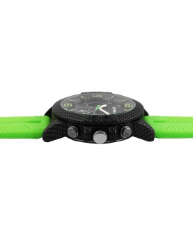 Raptor men's watch, analog and digital, with green rubber strap