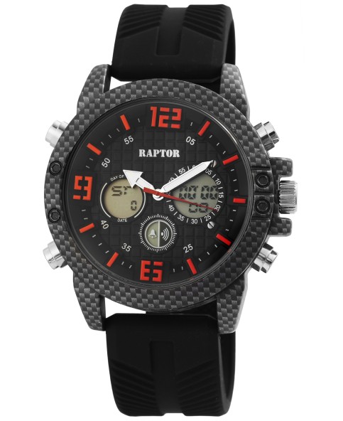 Raptor watch for men, analog and digital, with black rubber strap RA20312-002 Raptor 49,95 €