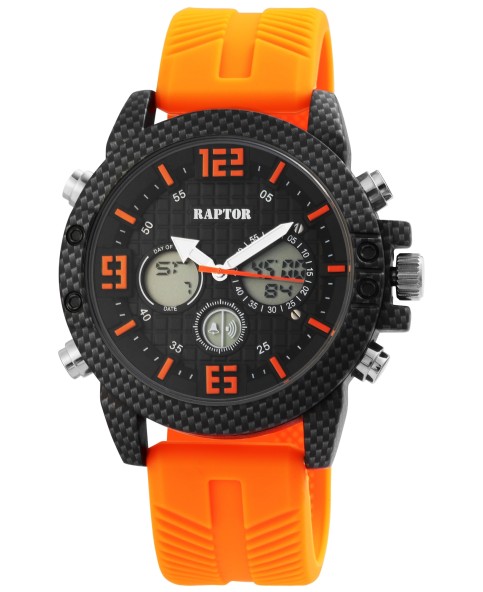 Raptor men's watch, analog and digital, with orange rubber strap RA20312-003 Raptor Watches 49,95 €