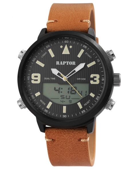 Raptor Men's Watch with Tan Genuine Leather Strap, Analog/Digital Display RA20311-001 Raptor Watches 59,95 €