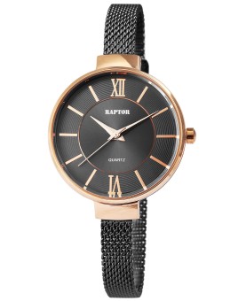 Orologio da donna Raptor, bracciale maglia acciaio antracite, quadrante nero e oro rosa RA10001-004 Raptor Watches 49,95 €