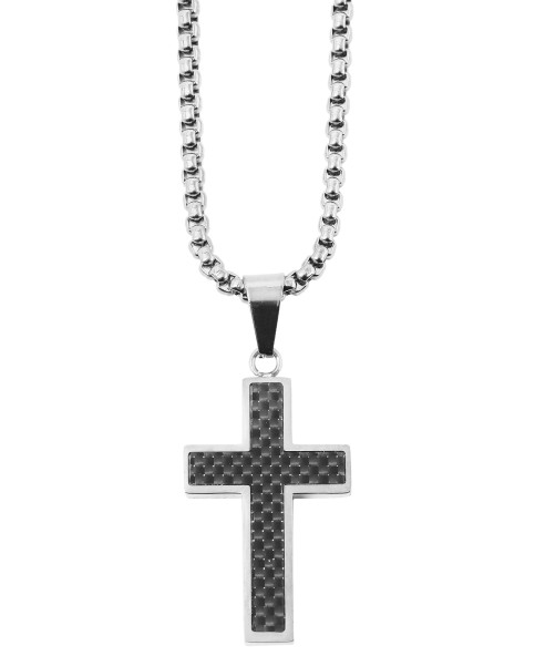 Raptor stainless steel chain with cross pendant, length 61 cm