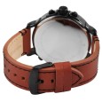 Raptor Limited RA20130-006 Men's Quartz Watch with Genuine Leather Strap and 3 Time Zones