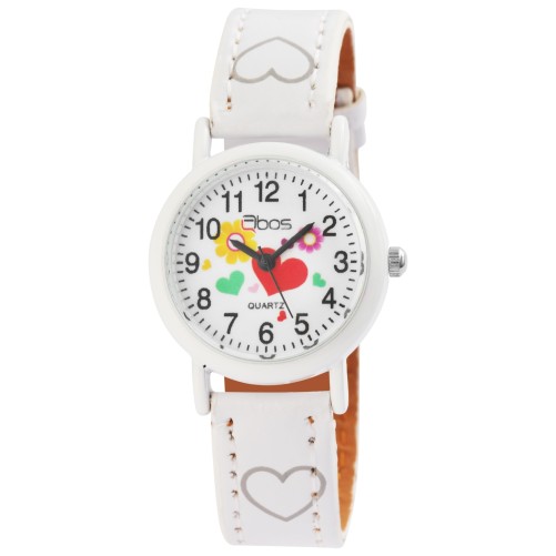 Montre fille QBOS bracelet avec cœurs en similicuir blanche 4900002-001 QBOSS 14,00 €