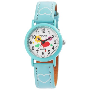 Montre fille QBOS bracelet avec cœurs en similicuir bleu clair 4900002-002 QBOSS 14,00 €