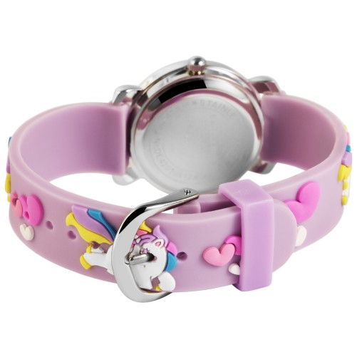 Excellanc Pony Uhr lila Bildschirm und lila Silikonarmband