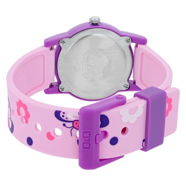Orologio per bambini Q&Q con cinturino in silicone, design a farfalla, 10 ATM