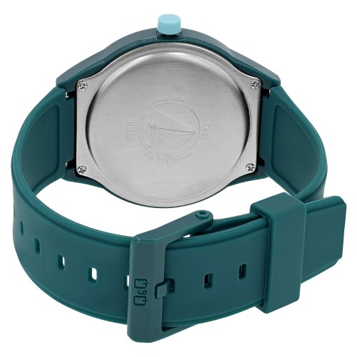 Montre homme Q&Q avec bracelet en silicone, 10 ATM, couleur pétrole