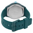 Q&Q unisex watch with green silicone strap, water resistant 10 bars