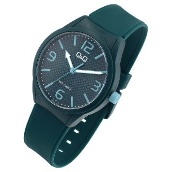 Q&Q unisex watch with green silicone strap, water resistant 10 bars VR28J031Y Q&Q 35,90 €