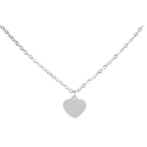 Ensemble chaîne avec pendentif en forme de cœur en acier inoxydable brillant, 45+5 cm 5010349-001 Akzent 16,90 €