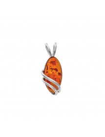 Pendentif allongé d'ambre orné de volutes argent 3160737 Nature d'Ambre 19,90 €