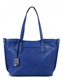 Sac à main cabas avec surface perforé Tom&Eva - Bleu 15A-515-Blue Tom&Eva 42,00 €