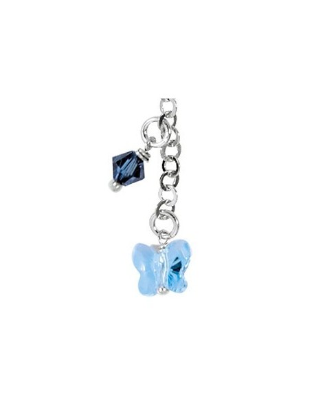 Boucles d'oreilles avec papillon en cristal de Swarovski marine