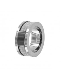 Bague ciselée en acier gun et onyx 311423 One Man Show 56,00 €