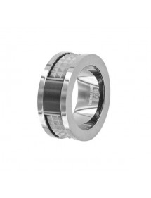 Chiseled ring made of gun and onyx steel 311423 One Man Show 28,50 €