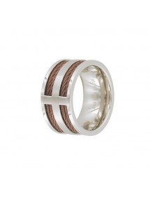 Anillo ancho de acero y cable de chocolate. 311467 One Man Show 39,90 €