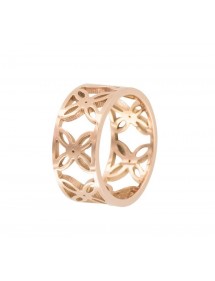 Bague en acier doré rose ajourée motif fleur 311472 One Man Show 24,00 €