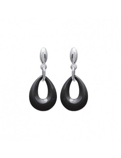 Boucles d'oreilles céramique noire et acier One Man Show 3131157 One Man Show 16,00 €