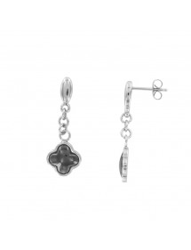 Boucles d'oreilles pendantes acier et céramique noire One Man Show 3131351N One Man Show 15,00 €