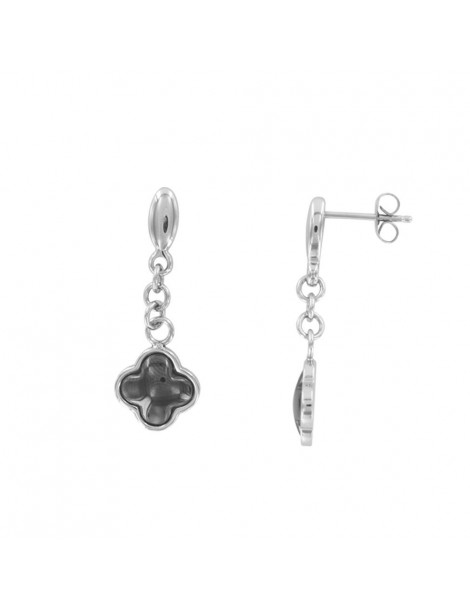 Boucles d'oreilles pendantes acier et céramique noire One Man Show 3131351N One Man Show 15,00 €