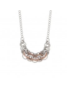 Collier One Man Show anneaux entrelacés acier et ronds en maille argent/doré rose 31710219 One Man Show 64,00 €