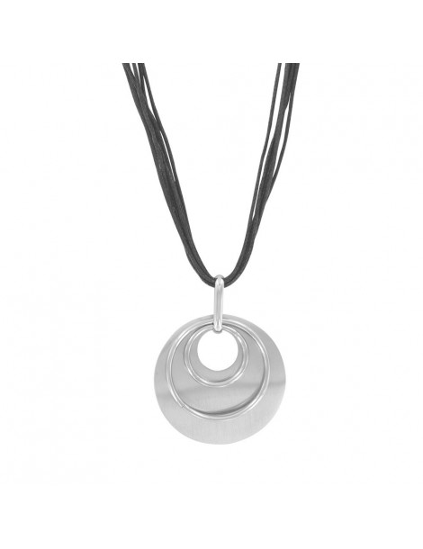 Collier cordon coton noir et pendentif acier 45 cm 31710225 One Man Show 33,90 €