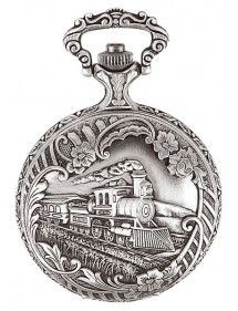 LAVAL pocket watch, palladium with locomotive cover