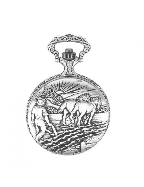 LAVAL pocket watch, Palladium with lid and plow pattern