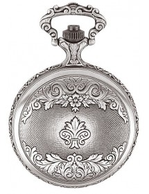 LAVAL Taschenuhr, Palladium mit Deckel und Blumenmuster