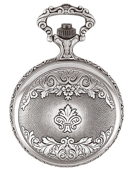 LAVAL Taschenuhr, Palladium mit Deckel und Blumenmuster