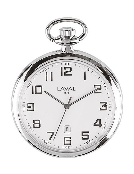 LAVAL pocket watch, chrome with Arabic numerals and minute display 755315 Laval 1878 99,90 €