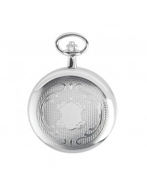 LAVAL pocket watch, silver-plated brass, double-sided motif with chain