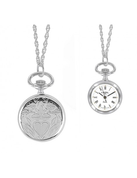 Montre pendentif à chiffres romains et motif cœur 750340 Laval 1878 109,00 €