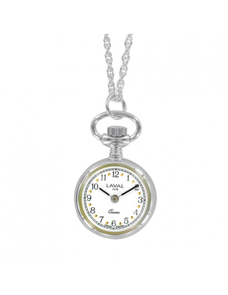 Two-needle pendant watch with flower pattern
