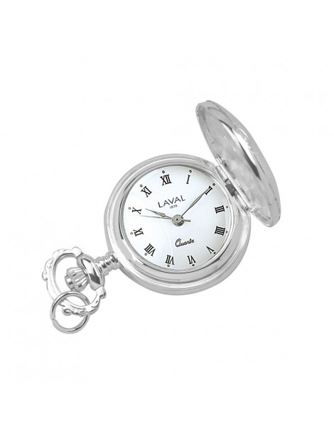 Pendant watch silver Roman Numeral 3 hands